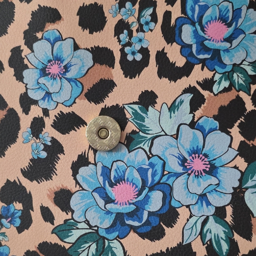 Betsey Johnson Floral Leopard Backpack - Blue and Tan GUC - Picture 4 of 16